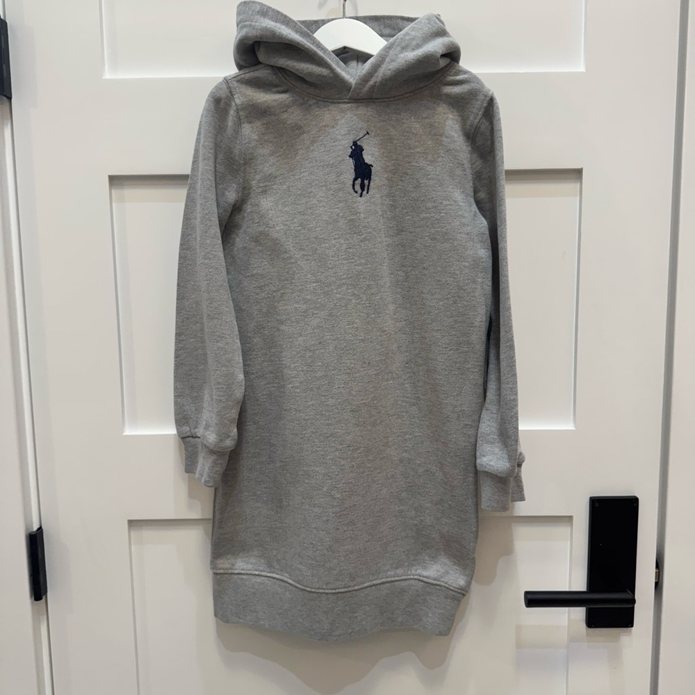 Polo by Ralph Lauren Gray Hooded Dress, size M (8-10). GUC. - Picture 2 of 5